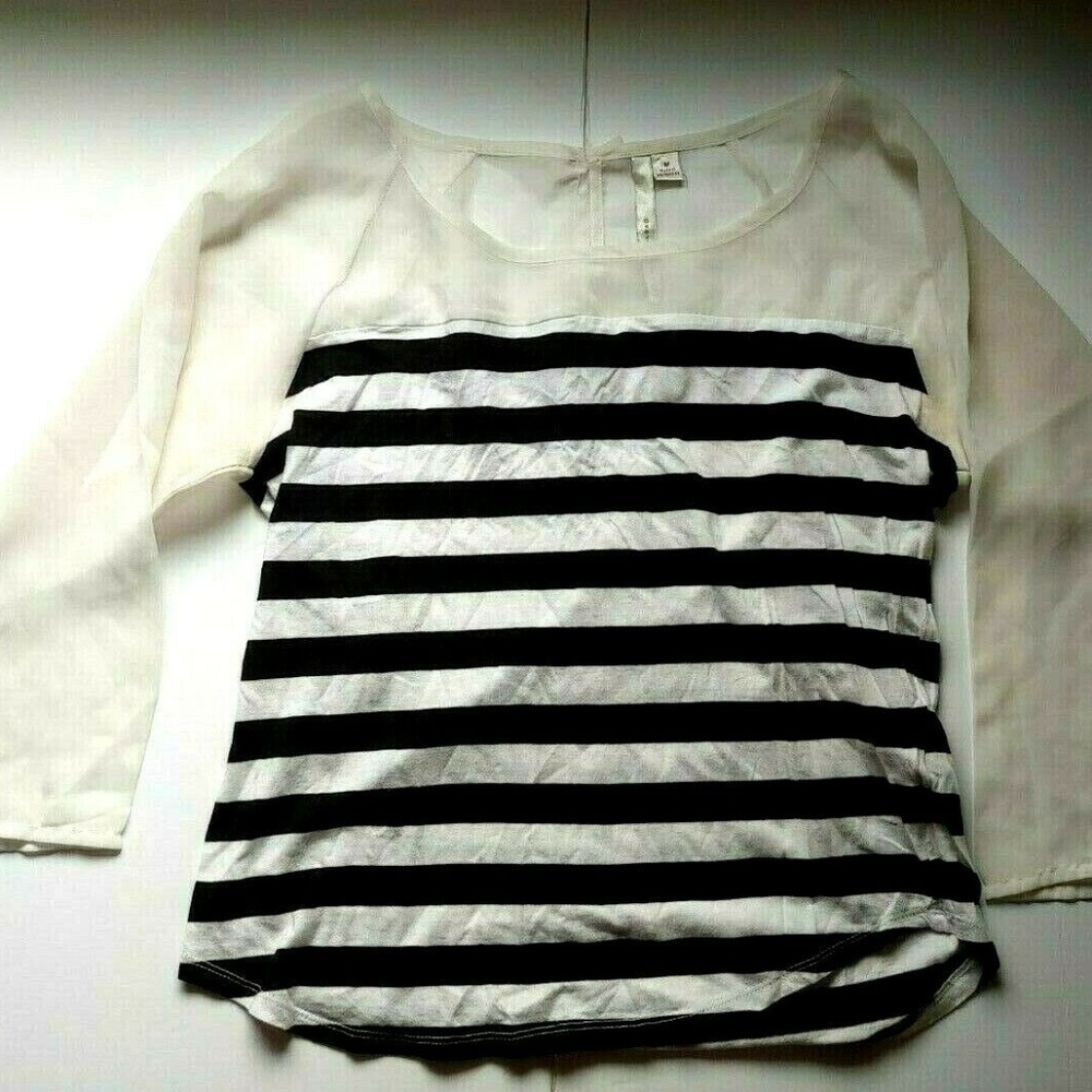 Lauren Conrad Sheer Striped Blouse Size M